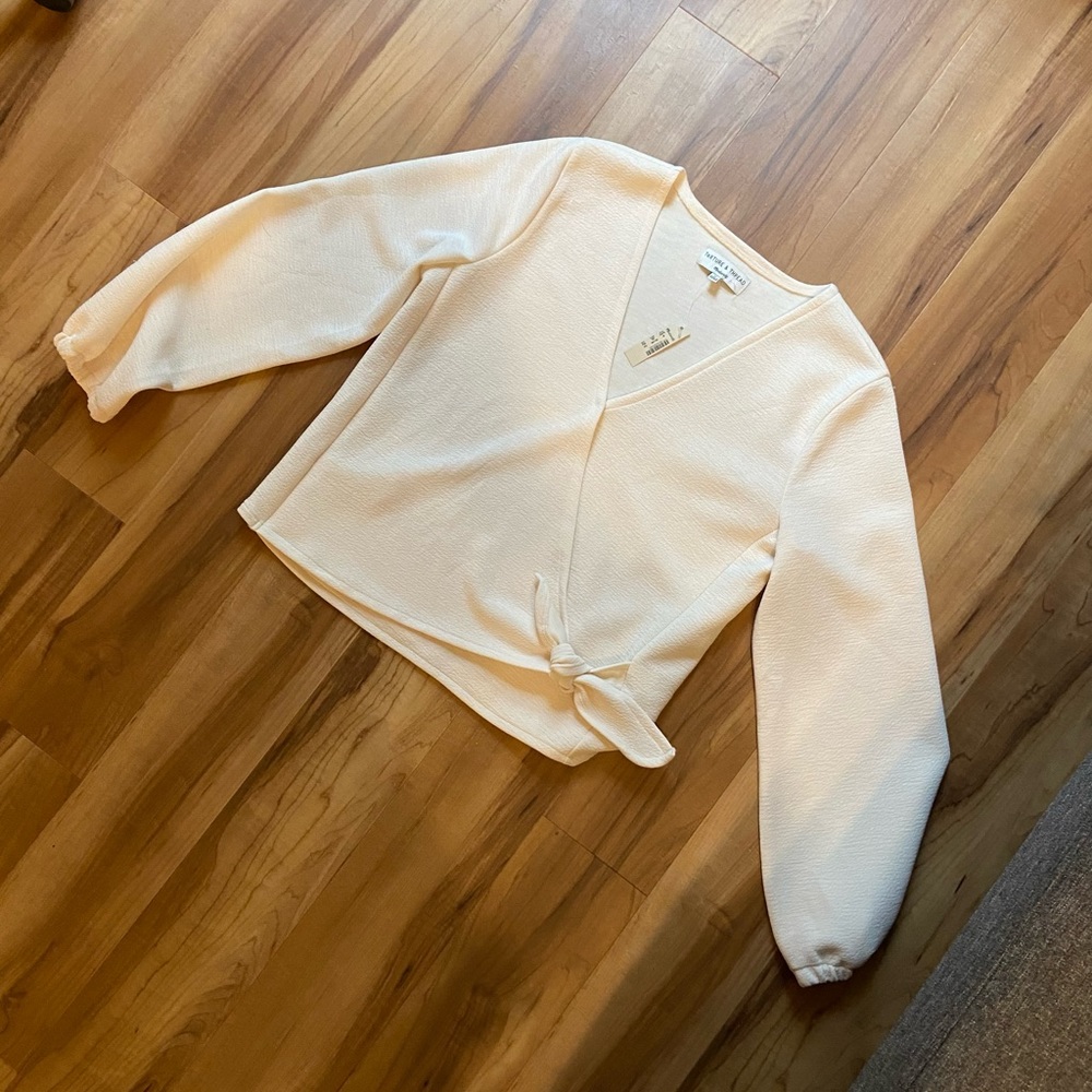 Madewell Texture & Thread cream white long sleeve blouse
